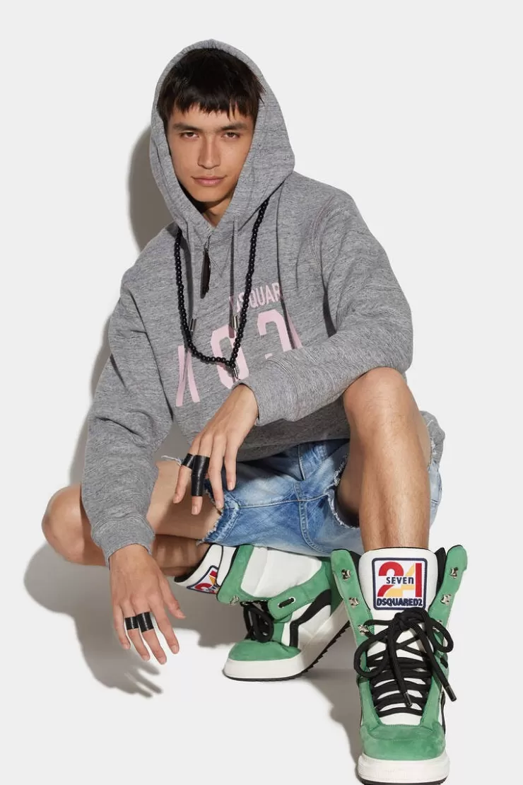 Dsquared2 Be Icon Cracked Hoodie>Uomo Felpe