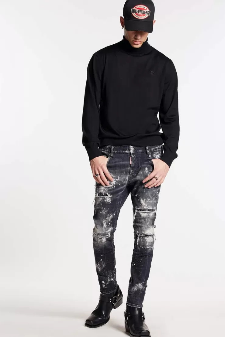 Dsquared2 Black Destroyed Wash Super Twinky Jeans>Uomo Jeans