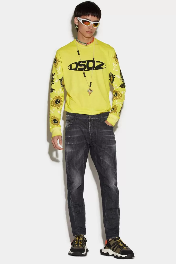 Dsquared2 Black Easy Wash Tidy Biker Jeans>Uomo Jeans