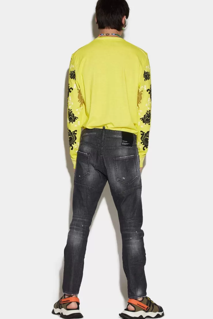 Dsquared2 Black Easy Wash Tidy Biker Jeans>Uomo Jeans
