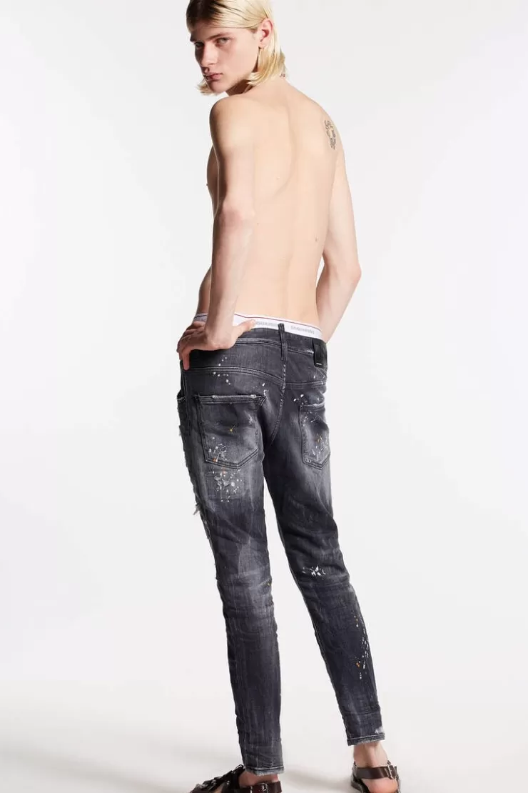 Dsquared2 Black Orange Spots Wash Skater Jeans>Uomo Jeans