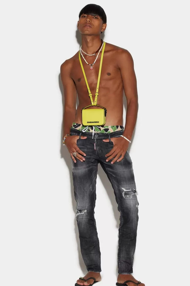 Dsquared2 Black Ripped Knee Wash Sexy Dean Jeans>Uomo Jeans