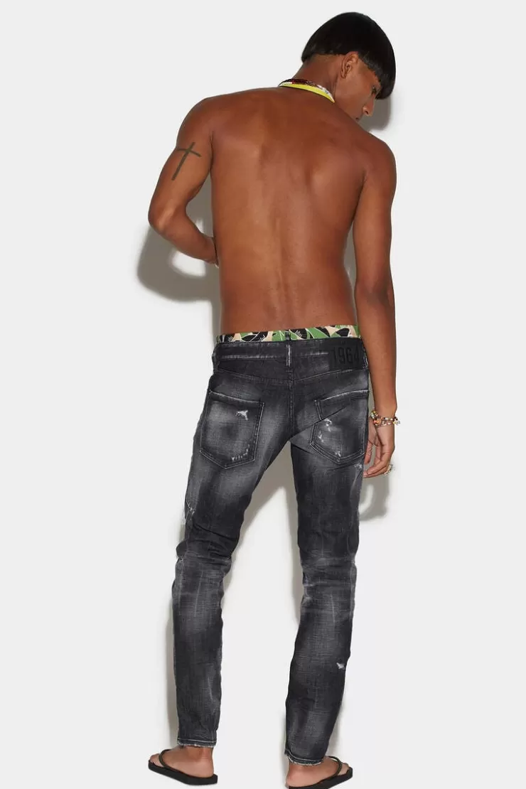 Dsquared2 Black Ripped Knee Wash Sexy Dean Jeans>Uomo Jeans