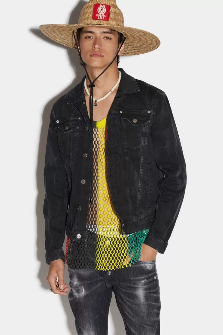 Dsquared2 Black Smoke Bull Wash Dan Jean Jacket>Uomo Cappotti & Giubbotti