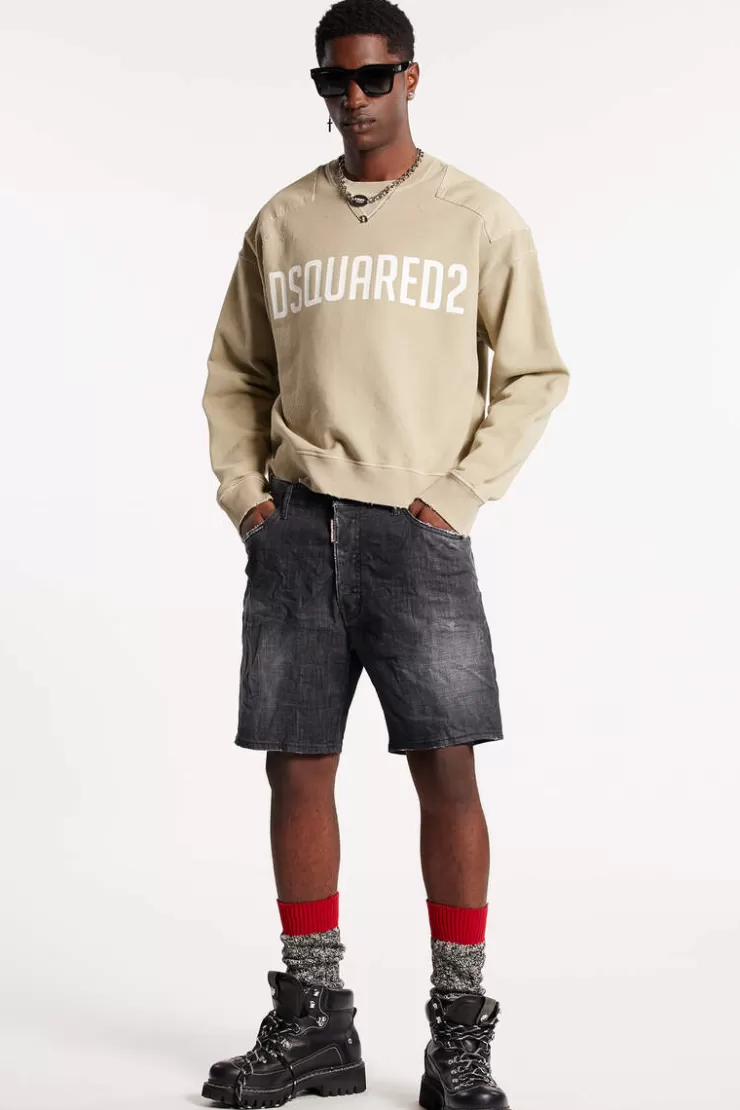 Dsquared2 Clean Black Wash Marine Shorts>Uomo Pantaloni Corti