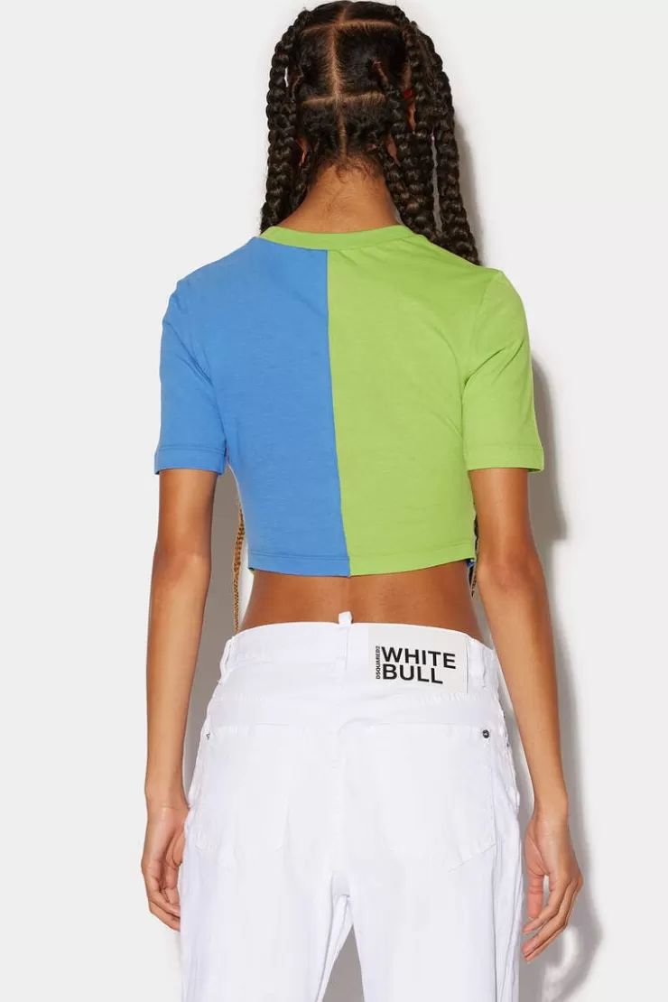 Dsquared2 Criss Cross Split T-Shirt>Donna Top & T-Shirt