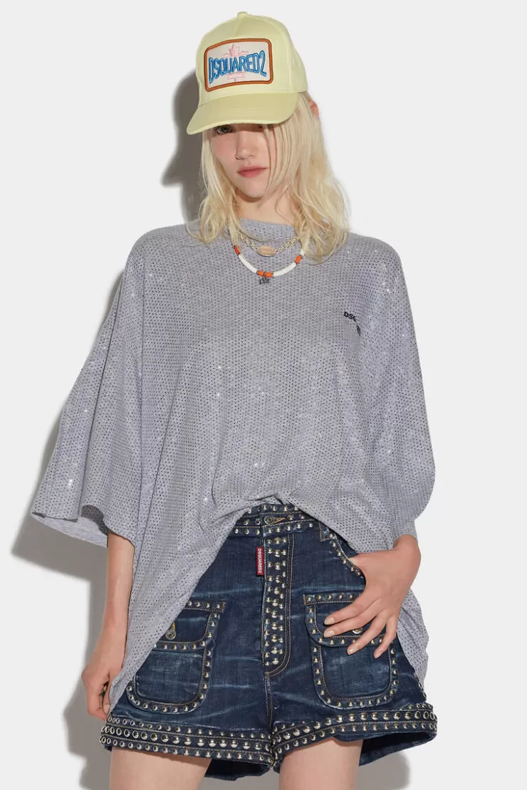 Dsquared2 Crystals Precius T-Shirt>Donna Top & T-Shirt
