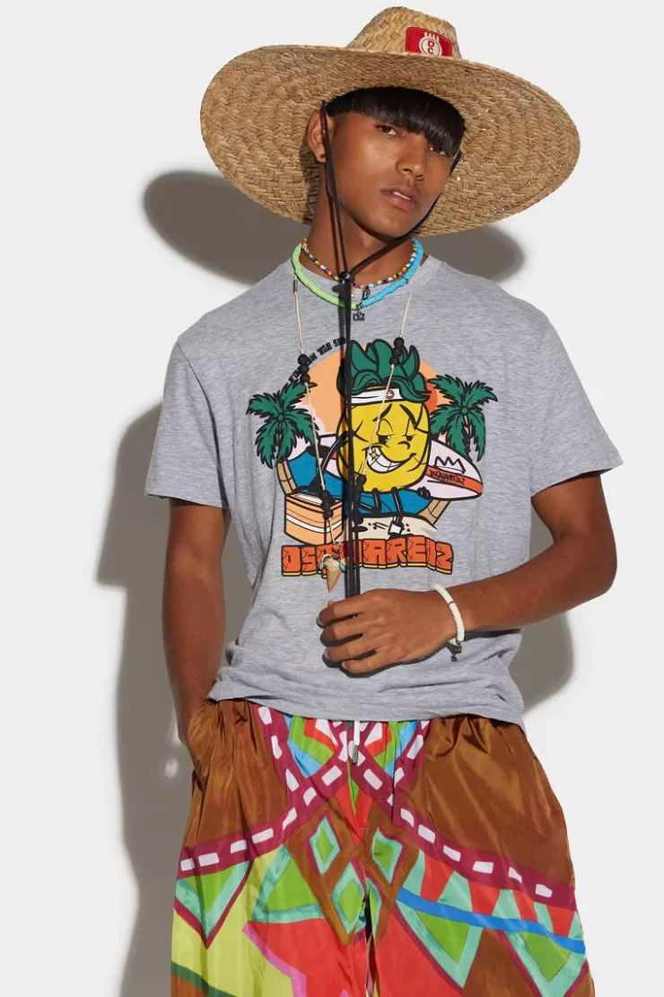 Dsquared2 D2 Cartoon Surfer Cool T-Shirt>Uomo T-Shirt & Polo