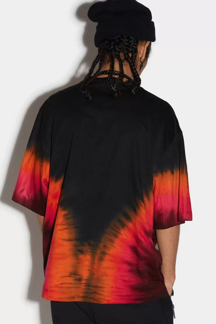 Dsquared2 D2 Flame Dropped Shoulder T-Shirt>Uomo T-Shirt & Polo
