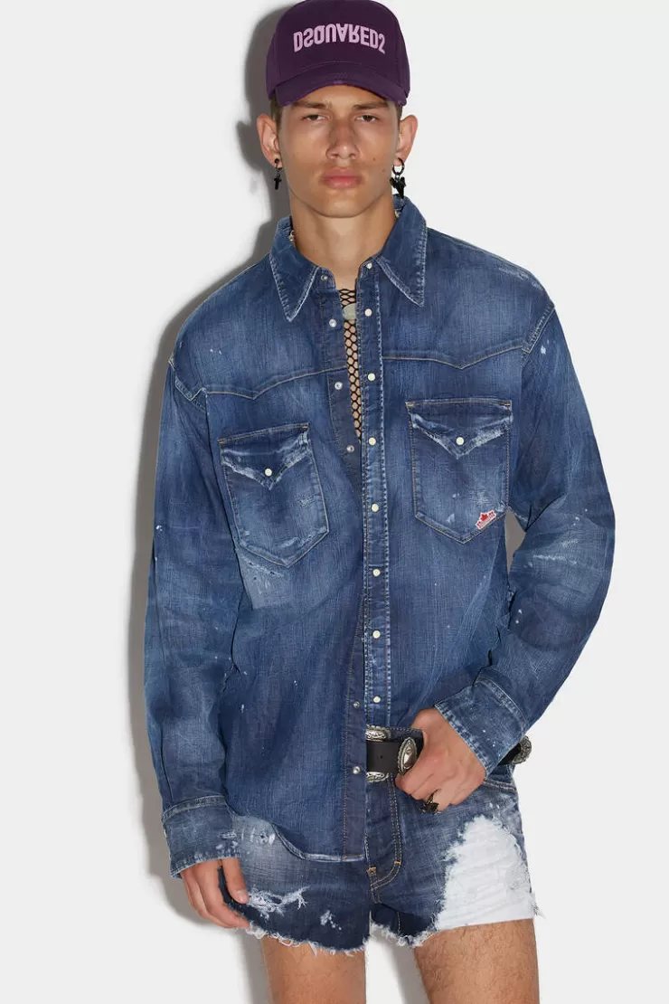 Dsquared2 D2 Leaf West Dropped Shoulder Shirt>Uomo Camicie