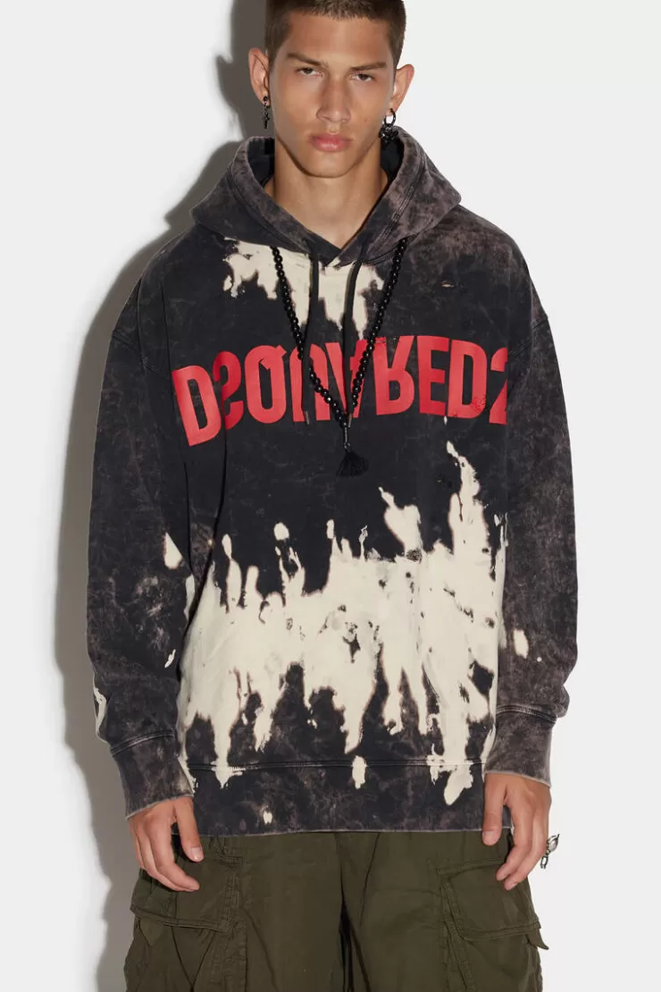 Dsquared2 D2 Reverse Tie&Dyed Slouch Hoodie>Uomo Felpe