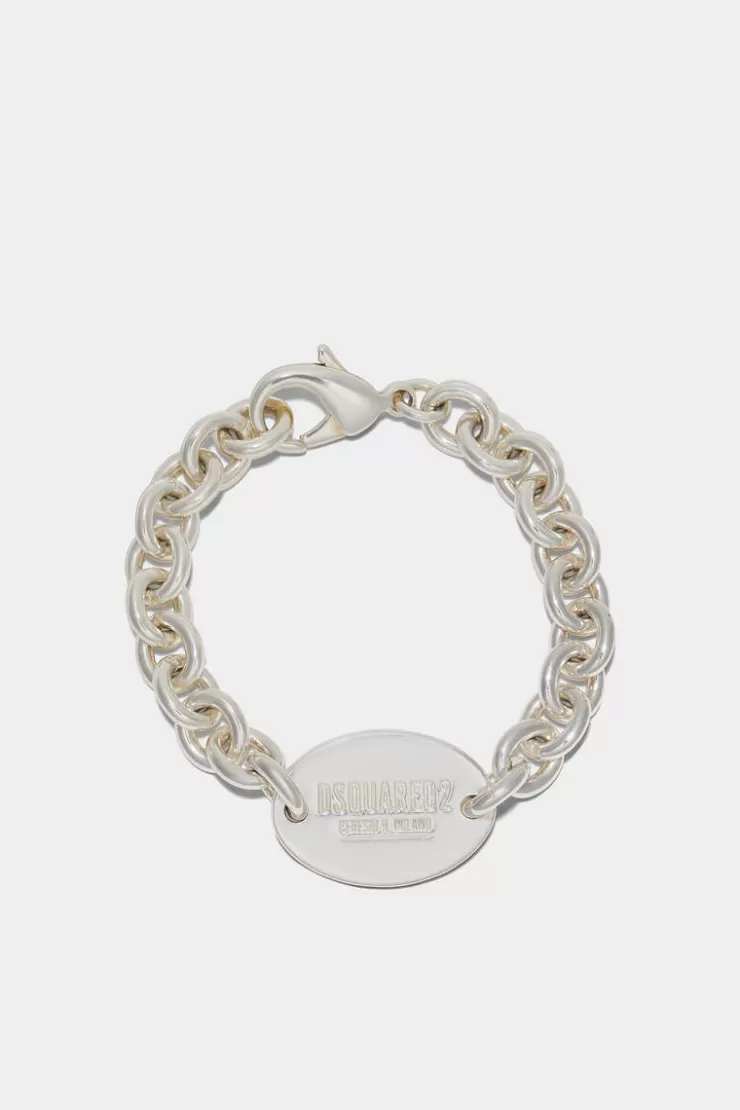 Dsquared2 D2 Tag Chain Bracelet>Uomo Gioielli