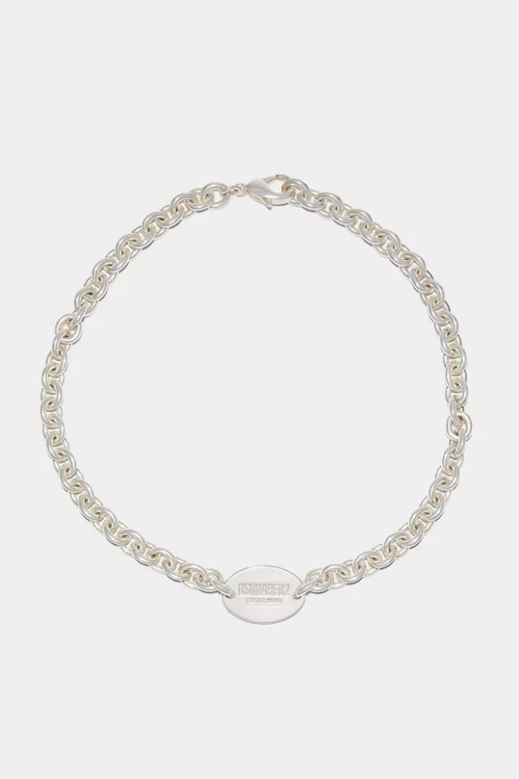Dsquared2 D2 Tag Chain Necklace>Donna Gioielli