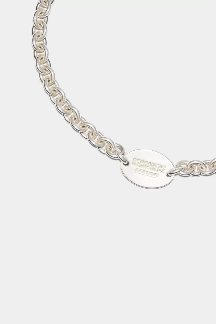 Dsquared2 D2 Tag Chain Necklace>Donna Gioielli