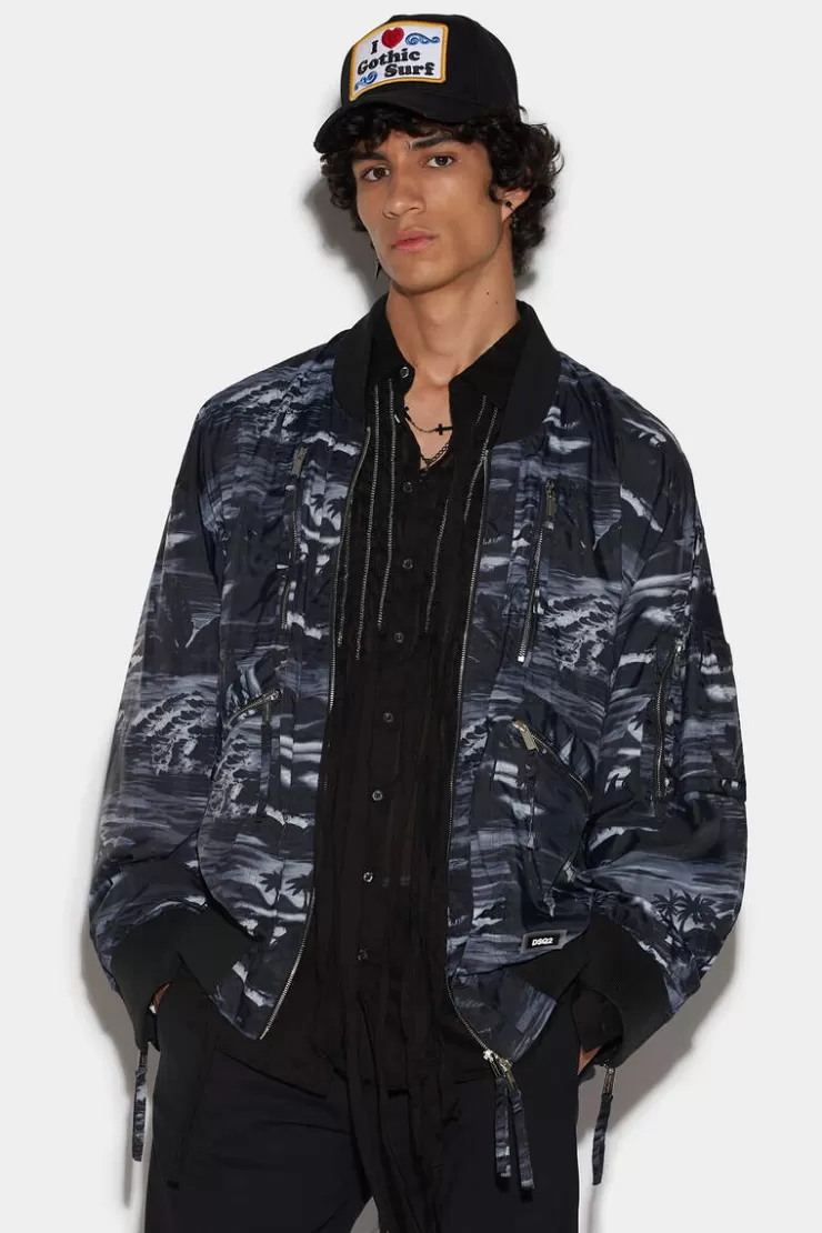 Dsquared2 D2Hawaii Oversize Bomber>Uomo Cappotti & Giubbotti
