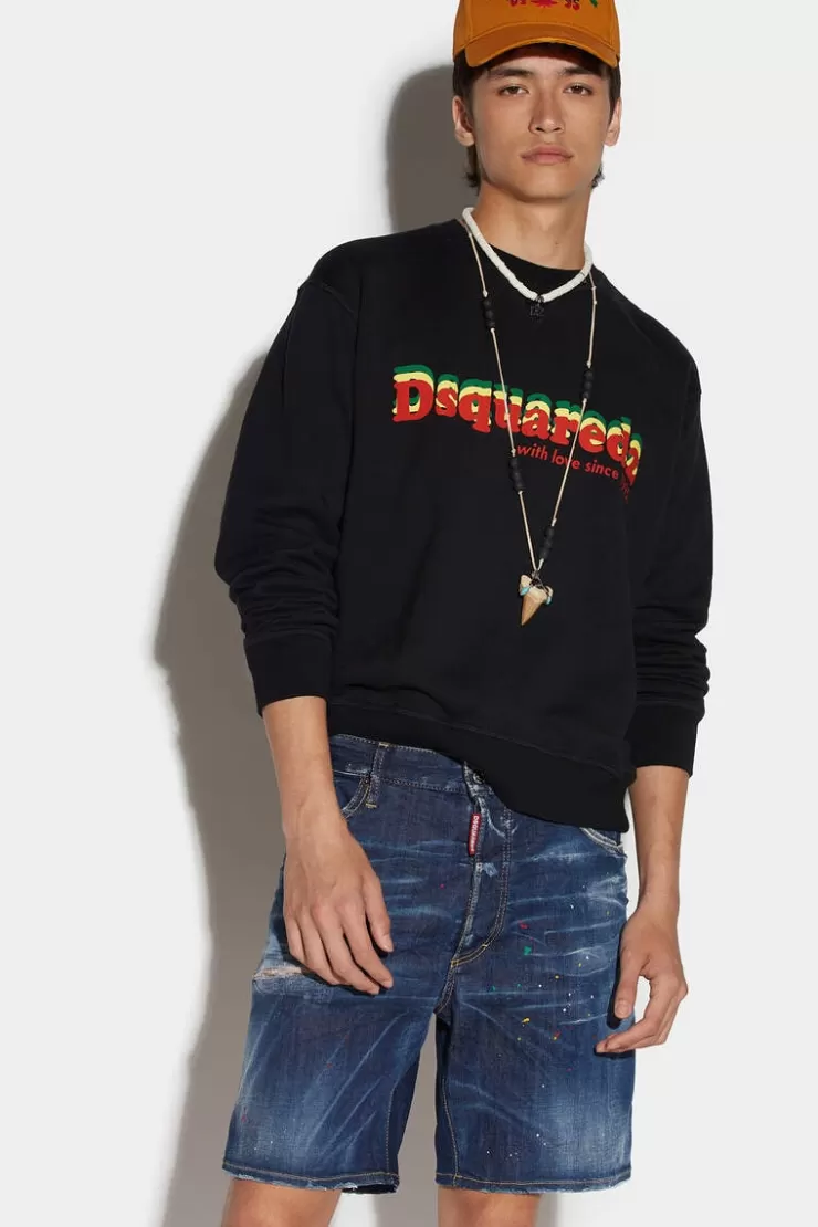 Dsquared2 Dark Bob Wash Marine Shorts>Uomo Pantaloni Corti