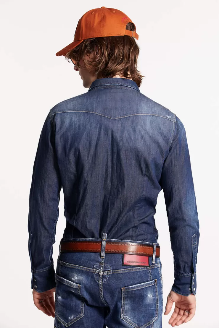 Dsquared2 Dark Classic Wash Western Shirt>Uomo Camicie