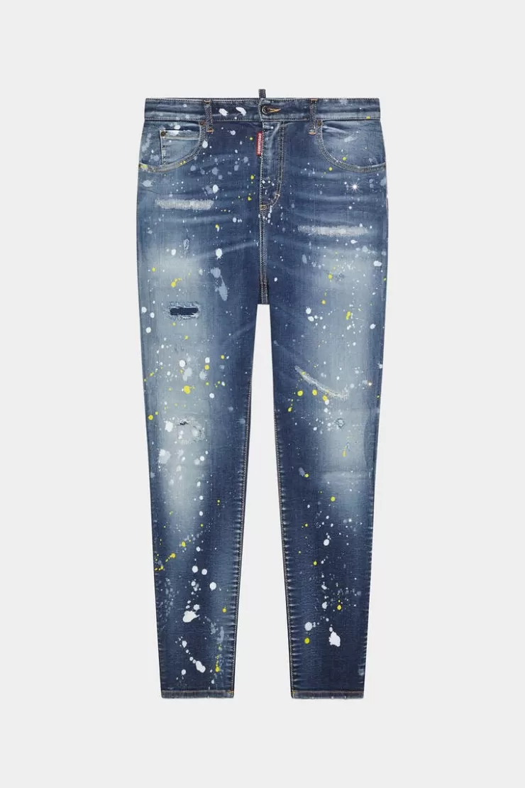 Dsquared2 Dark Crystal Wash High Waist Twiggy Jeans>Donna Jeans