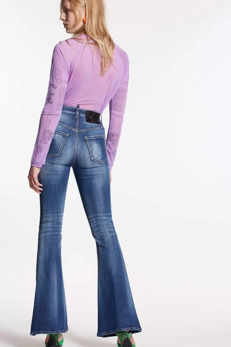 Dsquared2 Dark Fade Wash Surfer Flare>Donna Jeans