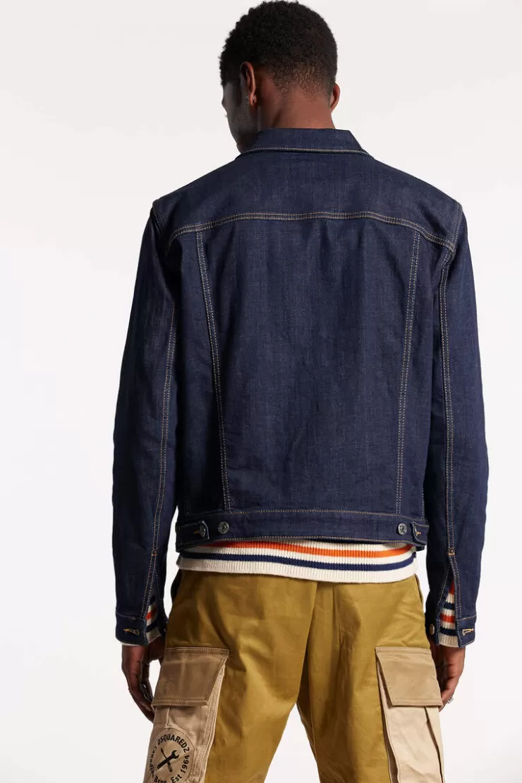 Dsquared2 Dark Rinse Wash Dan Jean Jacket>Uomo Cappotti & Giubbotti