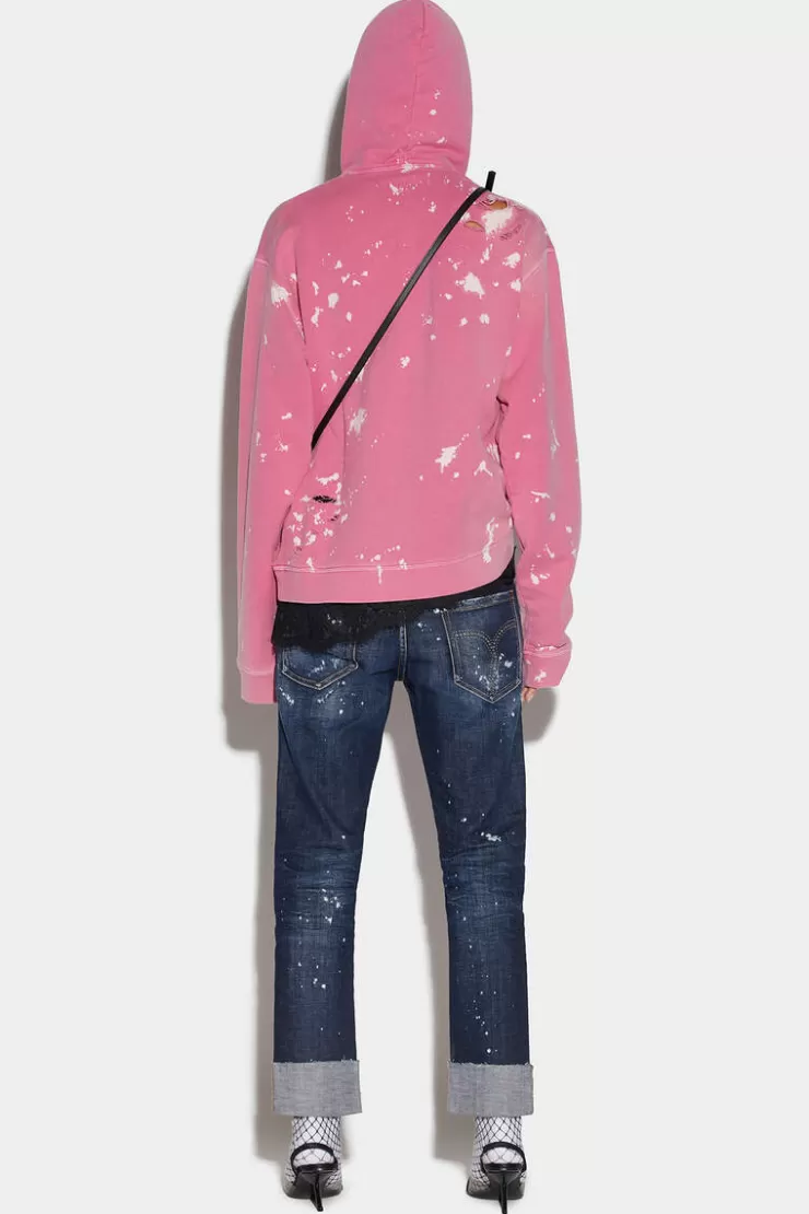Dsquared2 Dark Ripped Wash Cool Girl Cropped Jeans>Donna Jeans