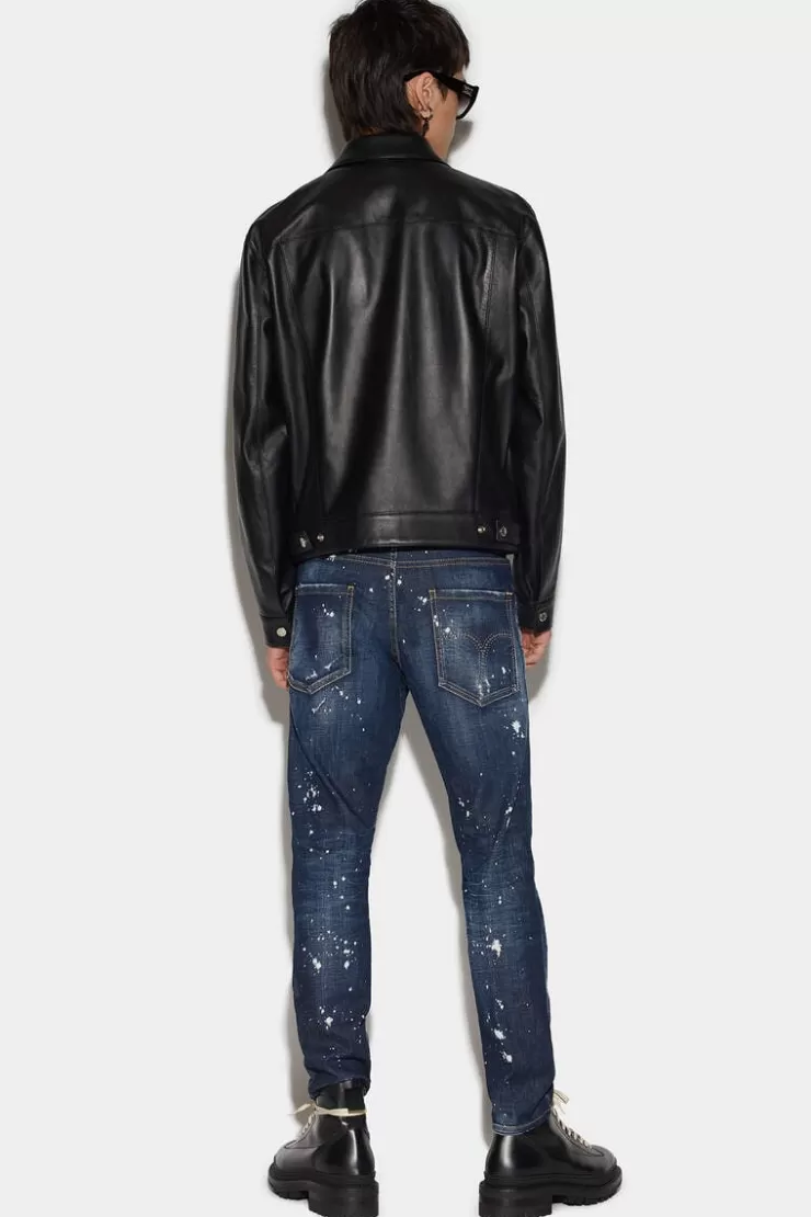 Dsquared2 Dark Ripped Wash Skater Jeans>Uomo Jeans