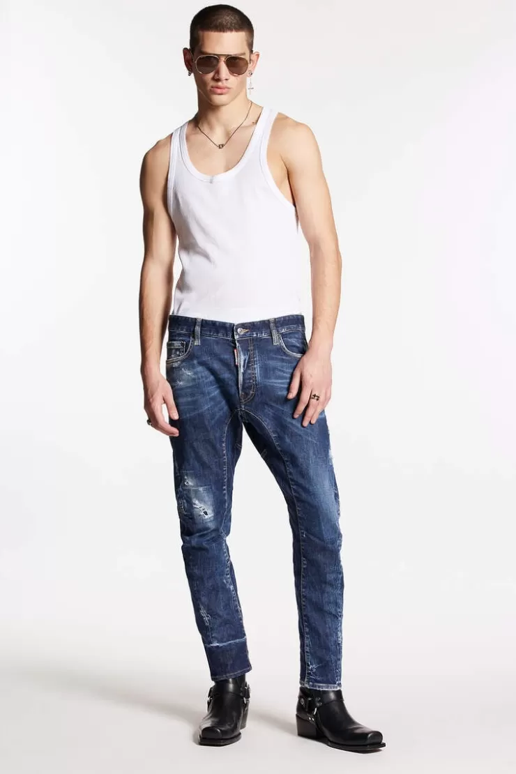 Dsquared2 Dark Scar Wash Tidy Biker Jeans>Uomo Jeans