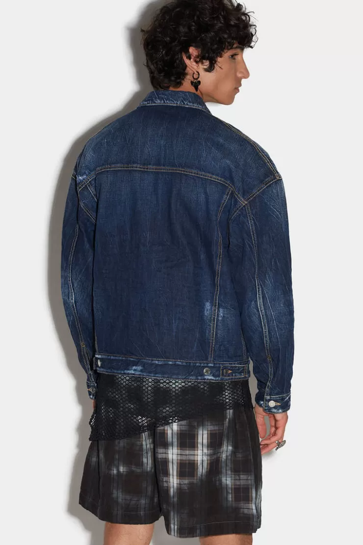 Dsquared2 Dark Semplice Wash D2 Sunrise Jean Jacket>Uomo Cappotti & Giubbotti
