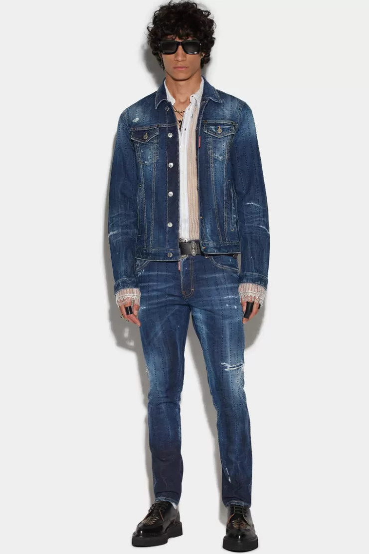 Dsquared2 Dark Sparkle Wash Skater Jeans>Uomo Jeans