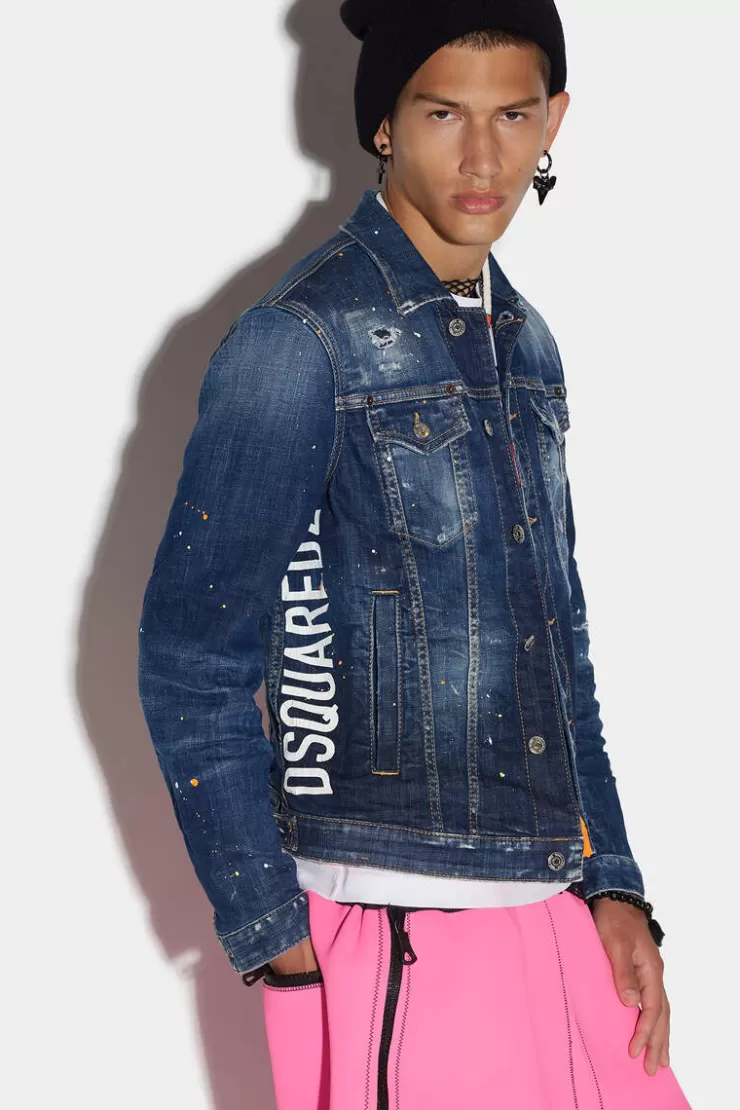 Dsquared2 Dark Techno Surf Wash Dan Jean Jacket>Uomo Cappotti & Giubbotti