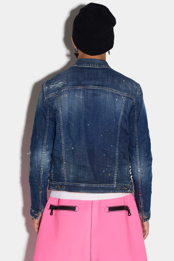 Dsquared2 Dark Techno Surf Wash Dan Jean Jacket>Uomo Cappotti & Giubbotti