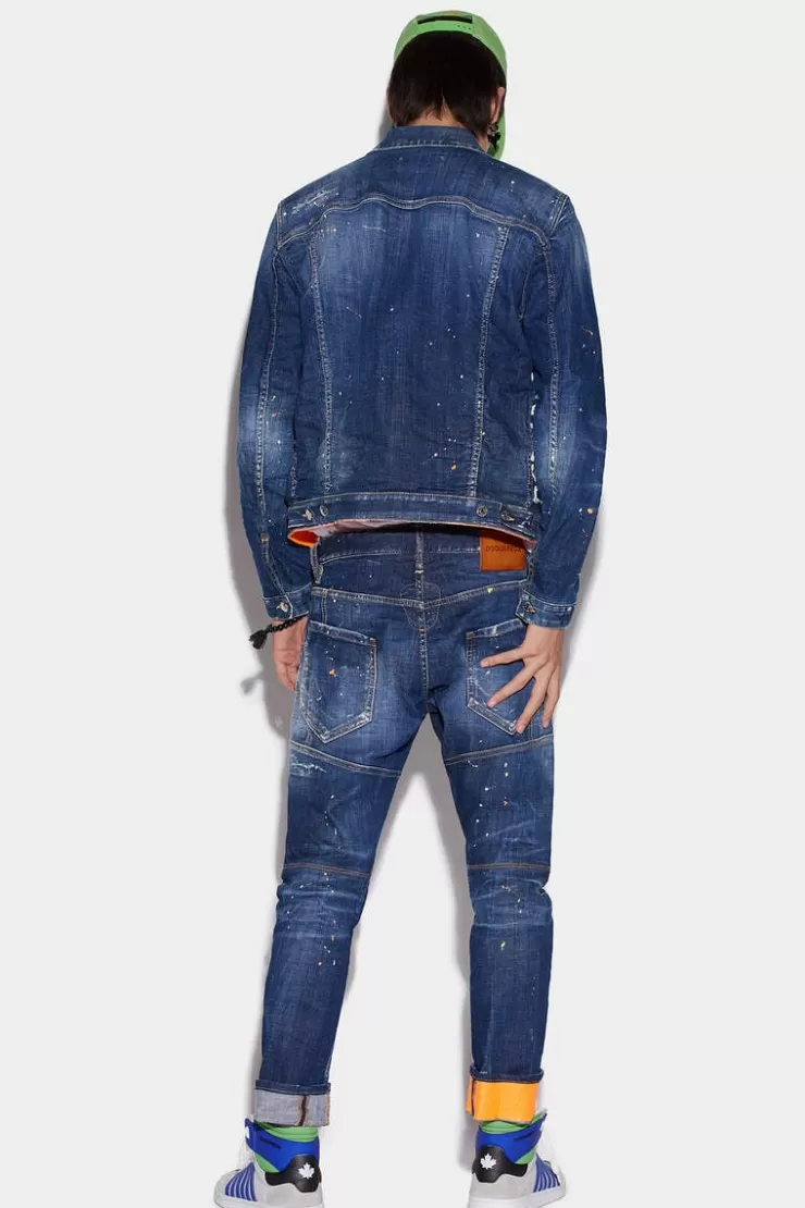 Dsquared2 Dark Techno Surf Wash Tidy Biker Jeans>Uomo Jeans