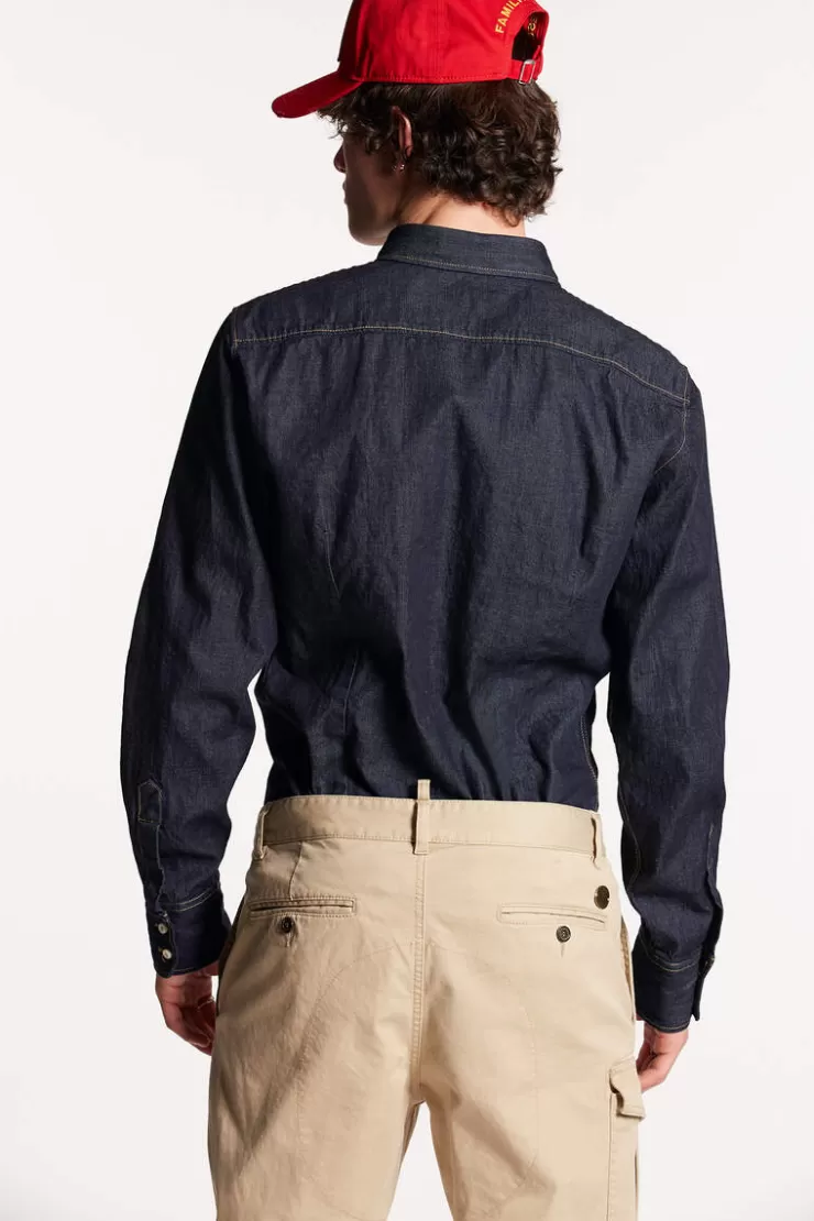Dsquared2 Dark Wash Dean B.D. Shirt>Uomo Camicie