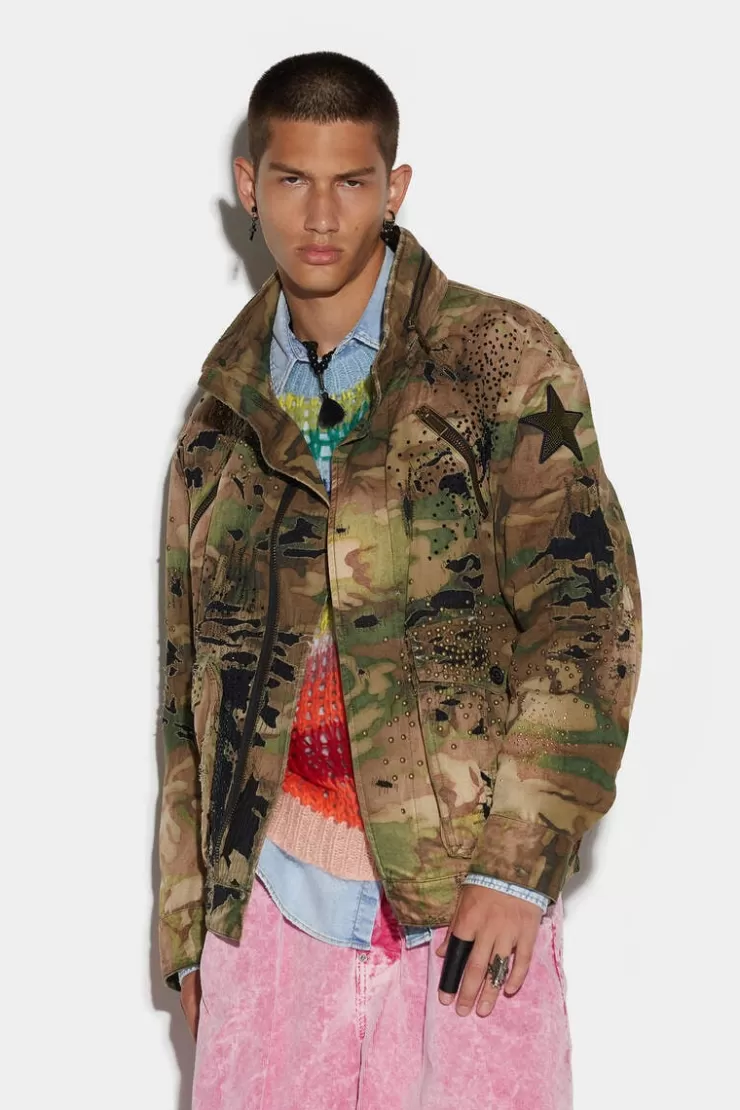 Dsquared2 Destroyed Camo Jacket>Uomo Cappotti & Giubbotti