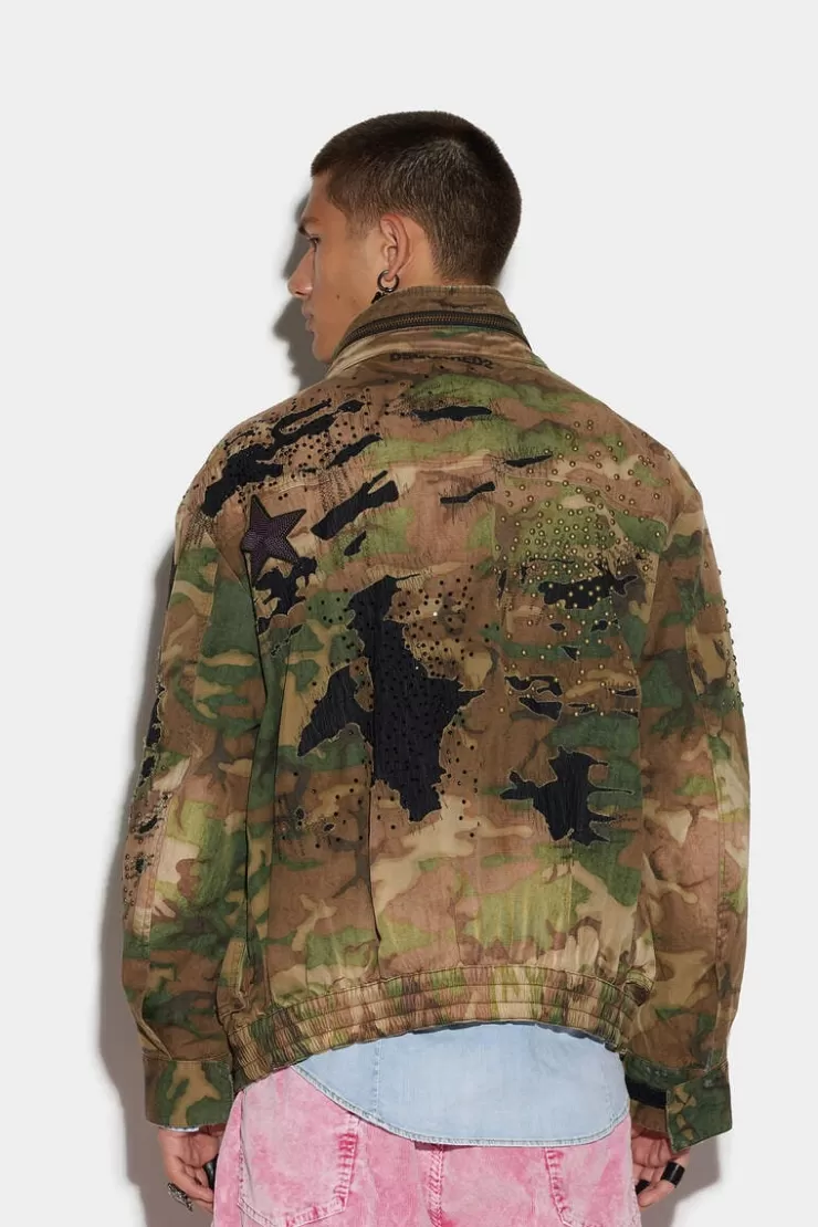 Dsquared2 Destroyed Camo Jacket>Uomo Cappotti & Giubbotti