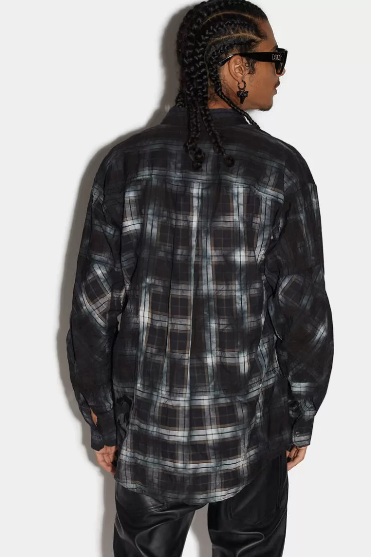 Dsquared2 Dirty Check Dropped Shoulder Shirt>Uomo Camicie