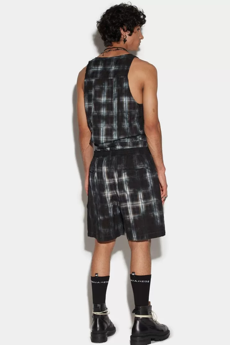 Dsquared2 Dirty Check Elastic Boxer Shorts>Uomo Pantaloni Corti