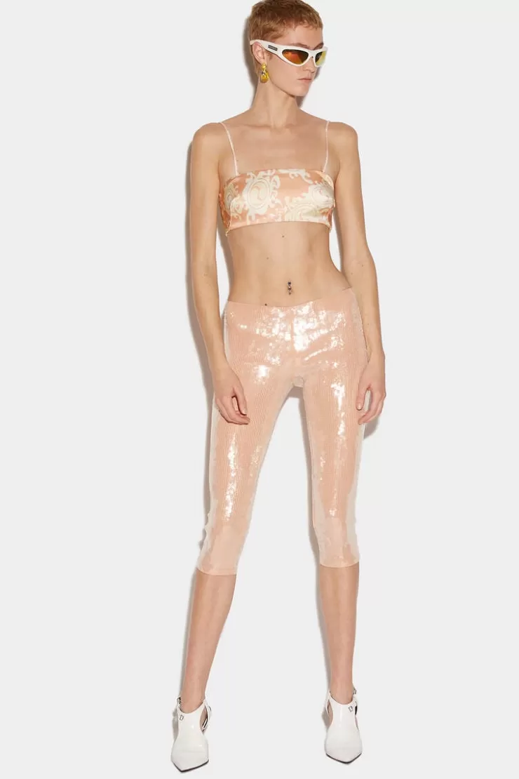 Dsquared2 Disco Sequin Leggings>Donna Pantaloni