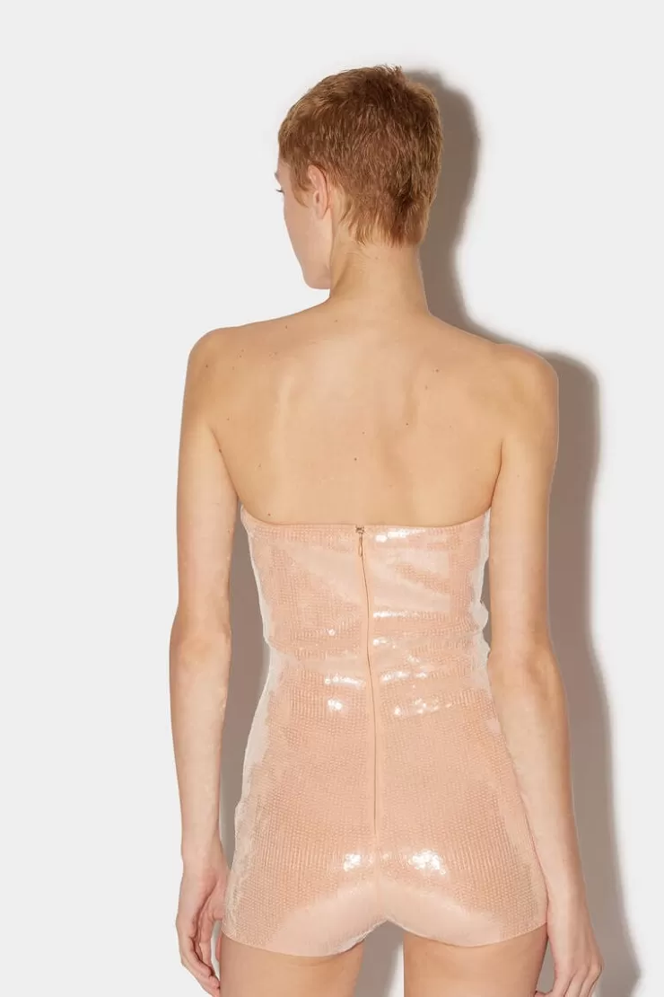 Dsquared2 Disco Sequin Playsuit>Donna Vestiti E Tute