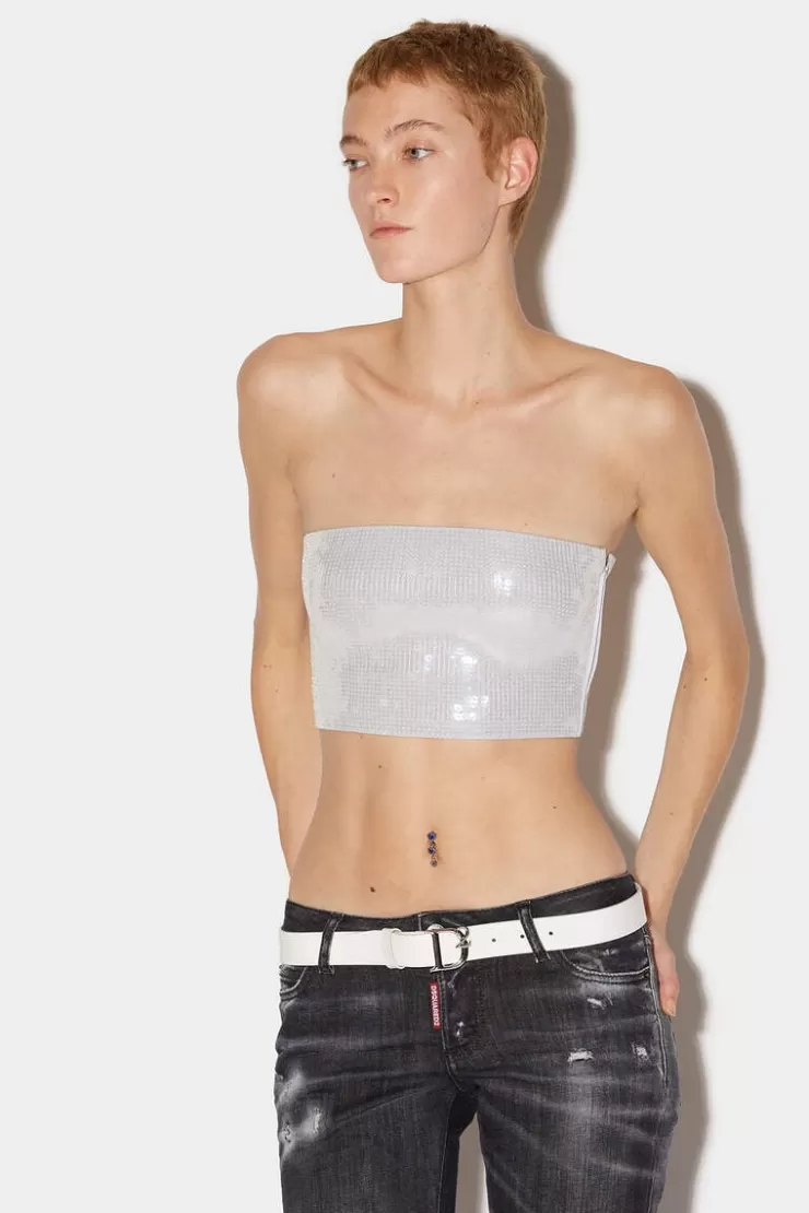 Dsquared2 Disco Sequin Tube Top>Donna Top & T-Shirt