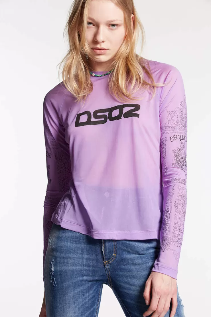 Dsquared2 Dsq2 Surf Club Longsleeves T-Shirt>Donna Top & T-Shirt