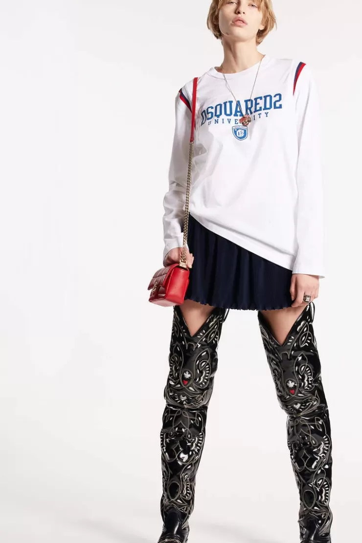 Dsquared2 University Varsity T-Shirt>Donna Top & T-Shirt