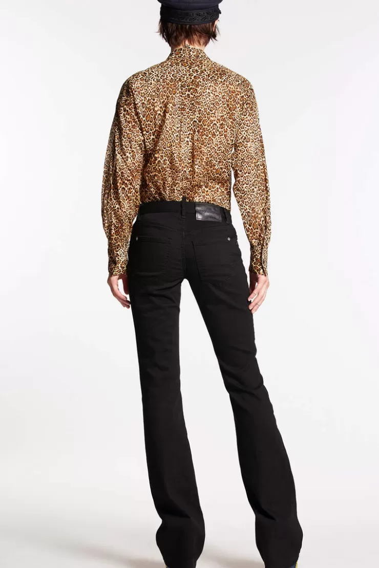 Dsquared2 Dyed Medium Waist Flare Twiggy Jeans>Donna Jeans