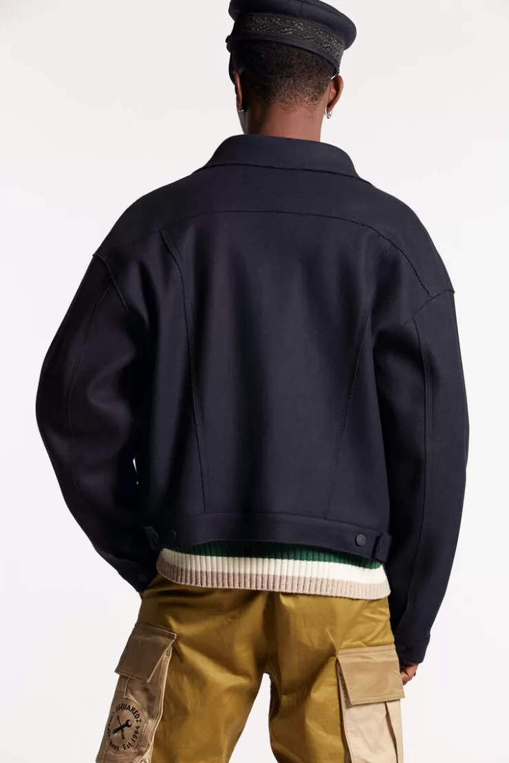 Dsquared2 Felt Wool Jean Kaban>Uomo Cappotti & Giubbotti