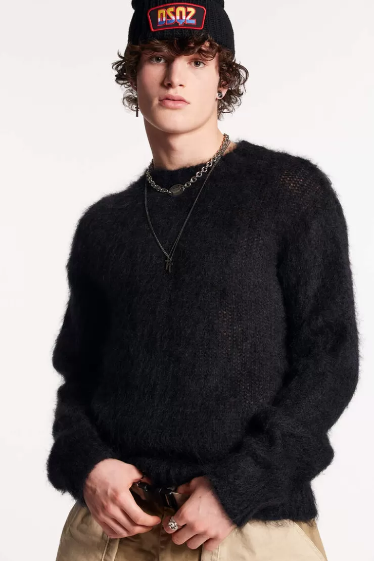 Dsquared2 Fuzzy Crewneck Knit>Uomo Maglieria