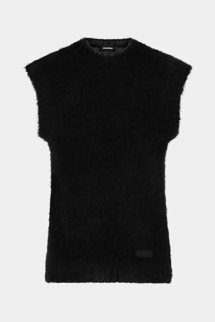 Dsquared2 Fuzzy Vest Knit>Uomo Maglieria