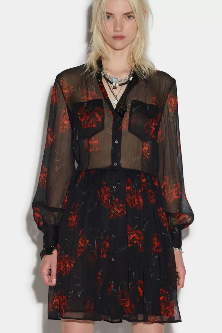 Dsquared2 Gathered Shirt Dress>Donna Vestiti E Tute
