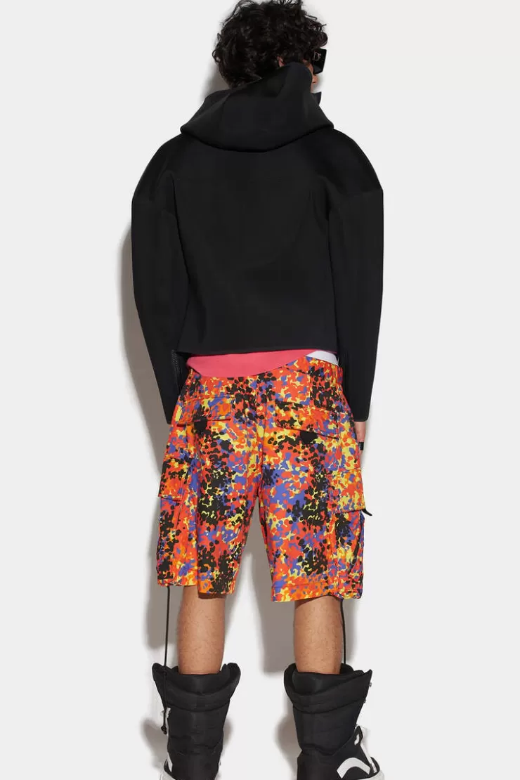 Dsquared2 Goth Camo Big Elastic Shorts>Uomo Pantaloni Corti