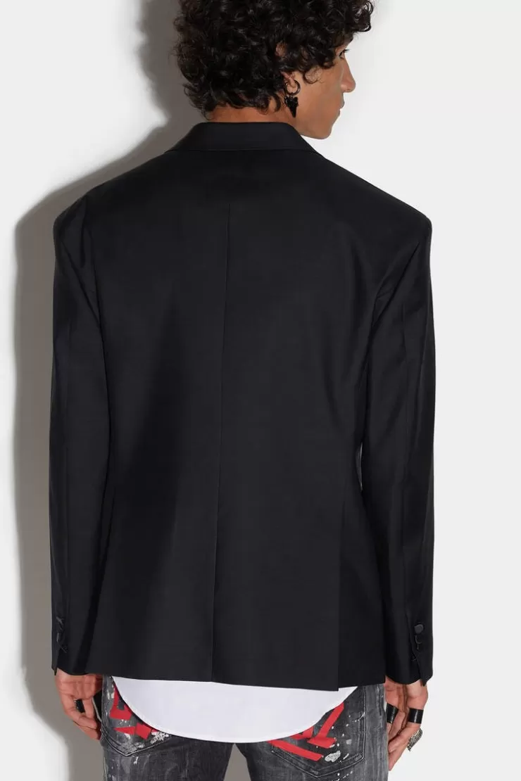 Dsquared2 Goth Flower Peak Super Relaxed Shoulder Jacket>Uomo Abiti & Giacche