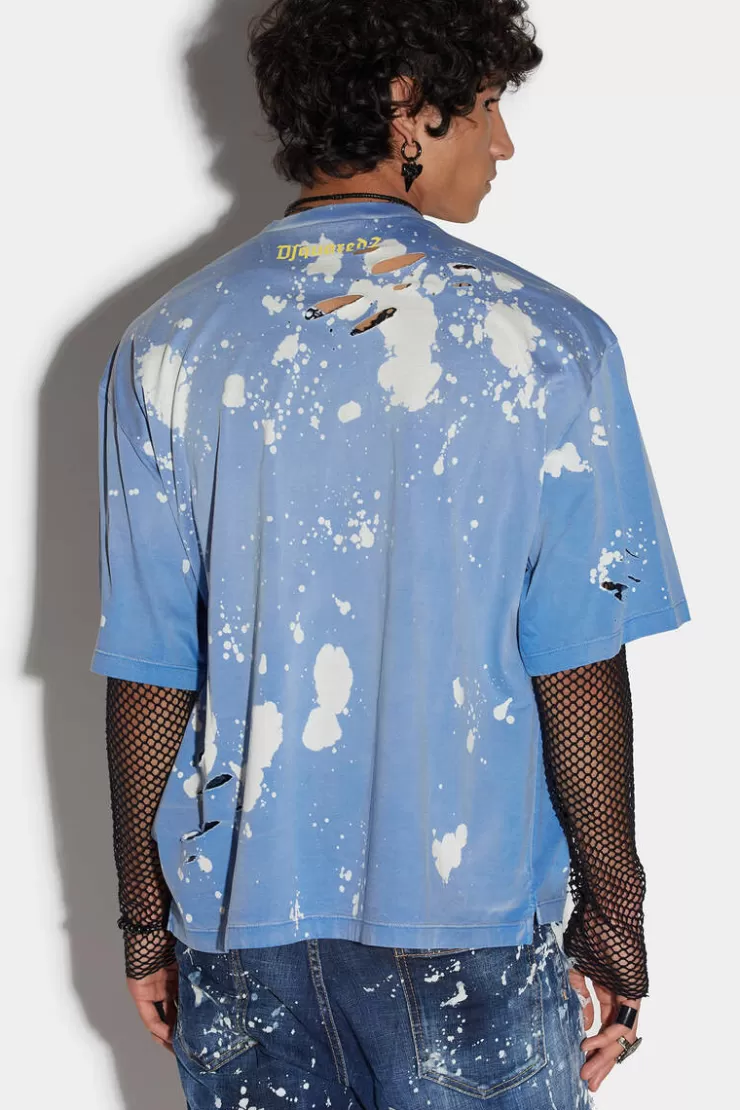 Dsquared2 Goth Foam Spot Dropped Shoulder T-Shirt>Uomo T-Shirt & Polo